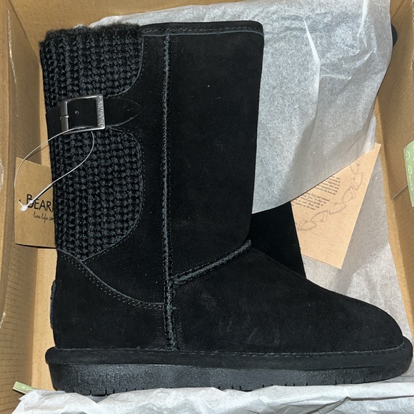 BearPaw Black Stella Suede Boots Women’s Size 7 Snow & Winter Boots NEW - Picture 2 of 7